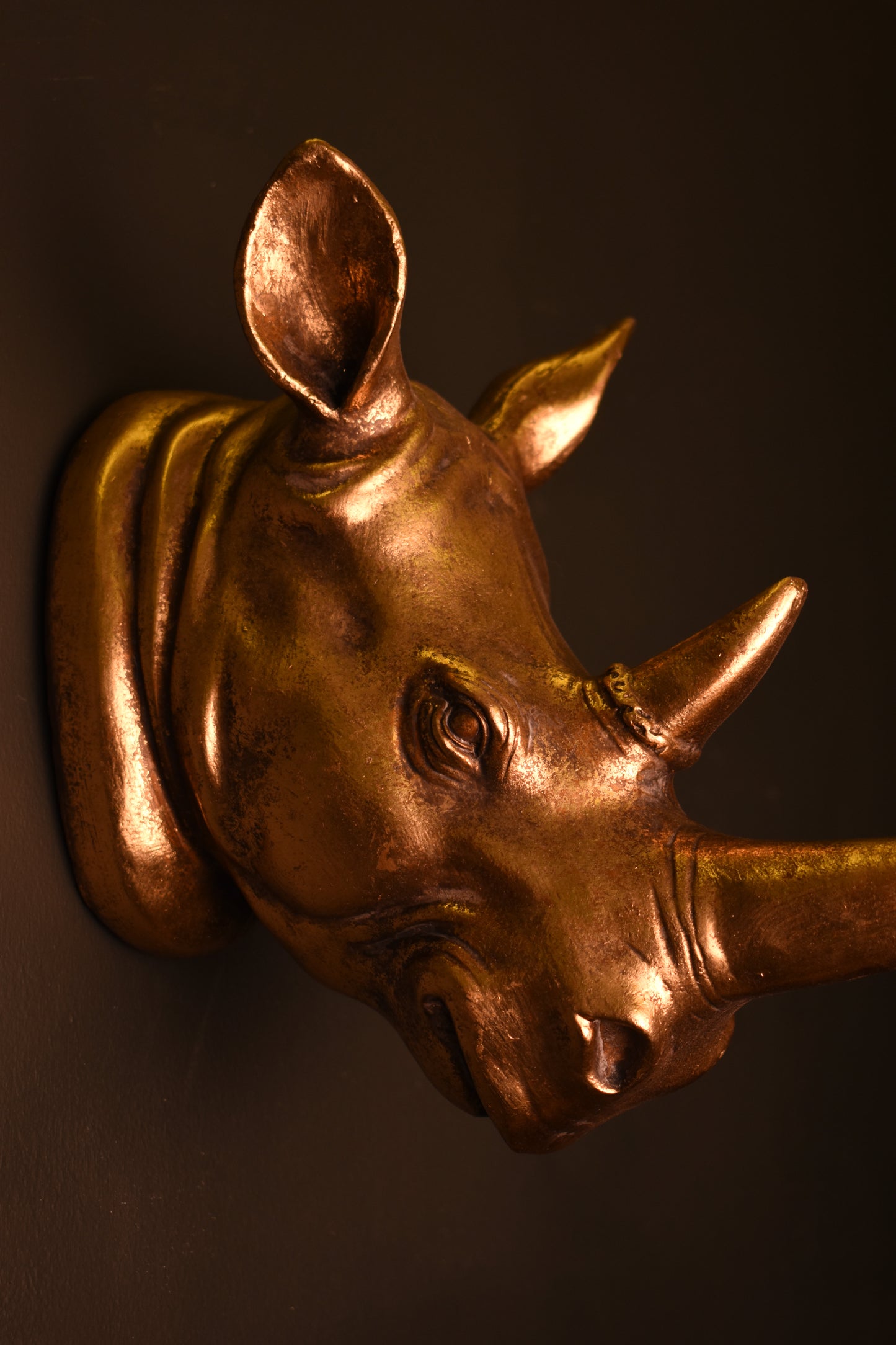 Gold Rhino Head Wall Decor