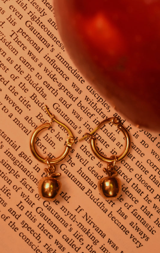 Forbbiden Fruit Earrings Gold - Forbidden Love