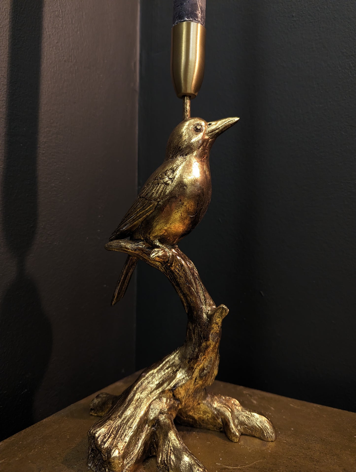 Gold Bird Candle Holder