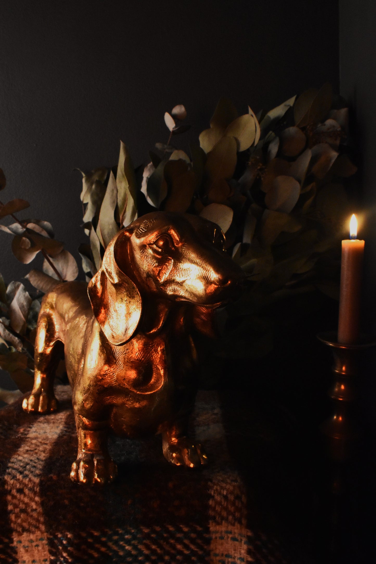 Gold Dachshund Ornament