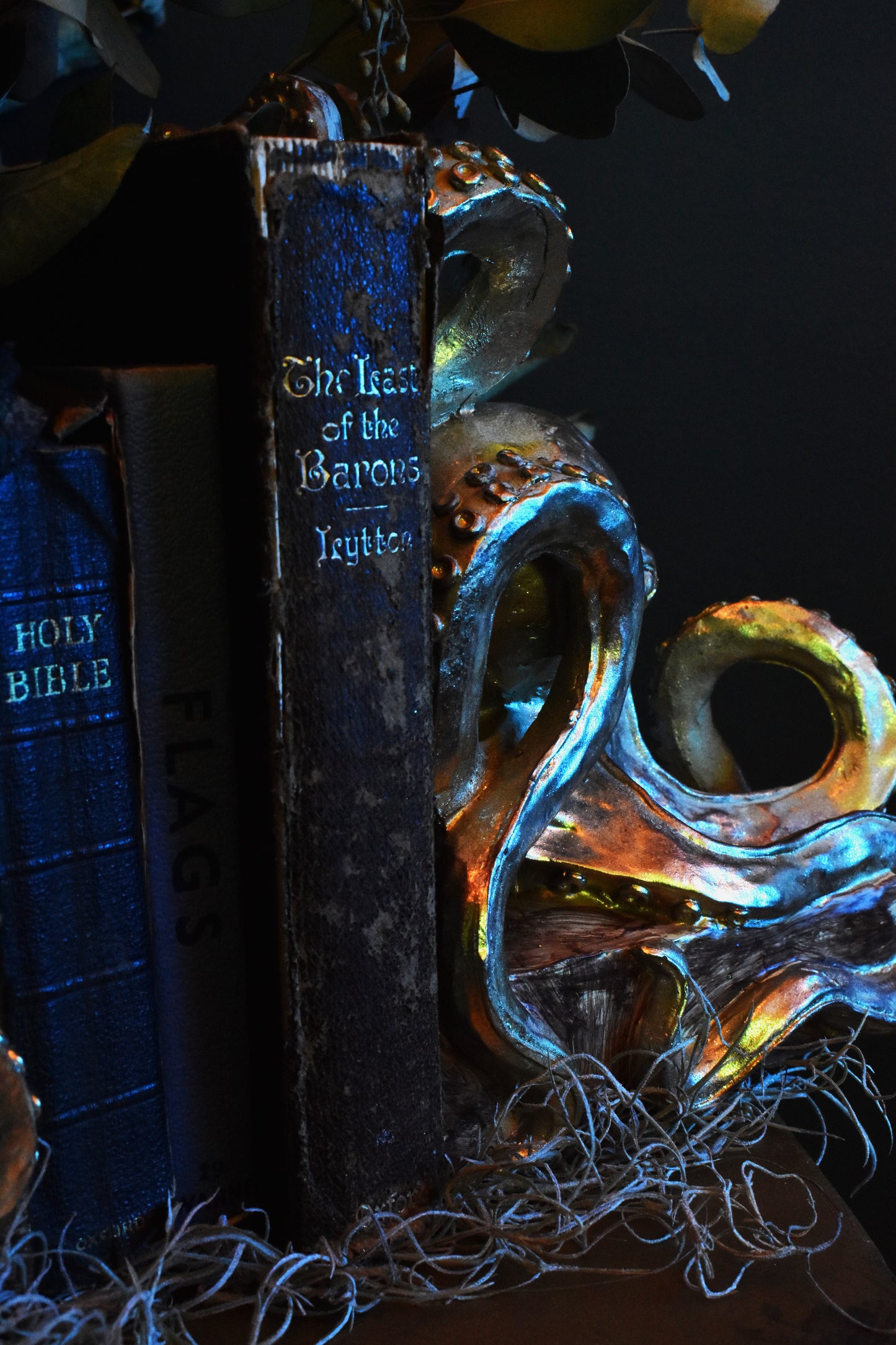 Pair Of Gold Octopus Bookends